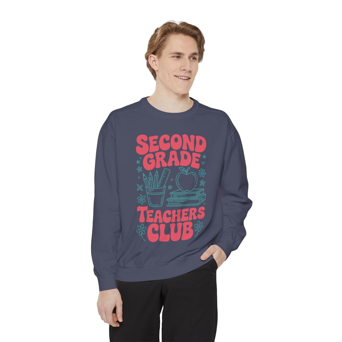 Second Grade Teachers Club Sweatshirt, Retro Teacher Crewneck, 2nd Grade Team Shirt, Back to School Outfit, Educator Appreciation Gift