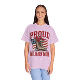 Proud Military Mom Shirt, Patriotic Army Mom T Shirt, Boots and Flowers Graphic Tee, American Flag Family Support Gift