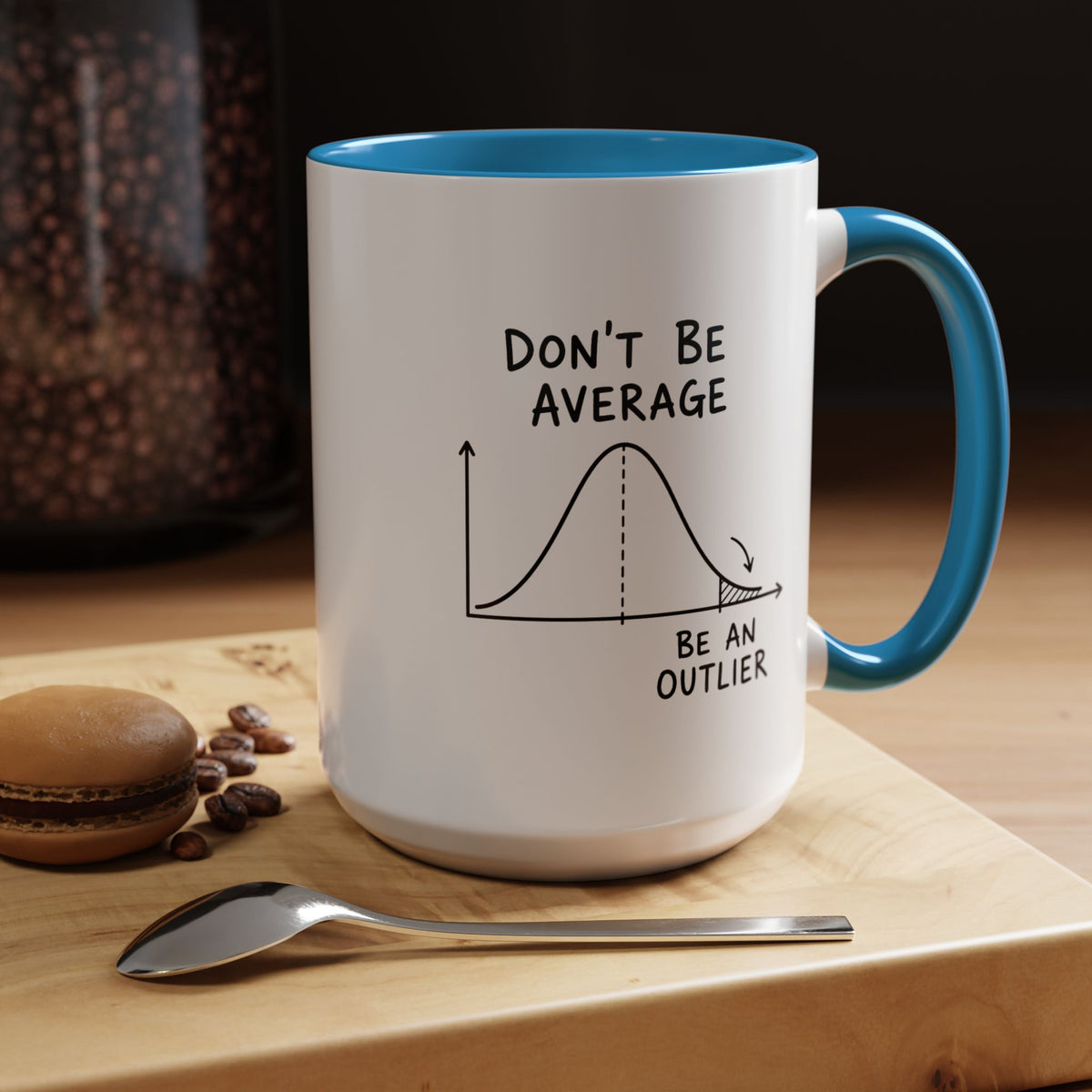 Be an Outlier Coffee Mug, Motivational Math Mug, Statistics Lover Gift, Data Analyst Mug, Inspirational Success Coffee Cup