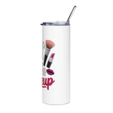 Makeup Lover Skinny Tumbler with Straw, Just a Girl Who Loves Makeup, Cute Beauty Tumbler, Makeup Artist Gift for Her, Girly Drink Cup