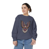 Ornamental Eagle Sweatshirt, Retro Tattoo Style Bird Graphic, Gift for Wildlife Art Lovers, Boho Festival Outfits and Everyday Casual Wear
