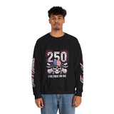 250 Live Free or Die Sweatshirt, Patriotic Skull Crewneck, American Flag Pullover, USA 250th Anniversary Gift, Fourth of July Top