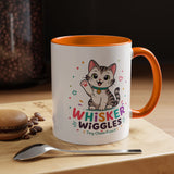Cute Cat Lover Mug, Personalized Cat Name Coffee Cup, Whisker Wiggles Cat Mom Gift, Funny Kitty Mug for Pet Owners and Cat Lovers