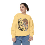Wild at Heart Leopard Comfort Colors Sweatshirt, Leopard Graphic Crewneck, Animal Lover Sweatshirt, Safari Style Gift