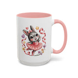 Ballerina Bunny Mug, Rabbit in a Pink Tutu with Flowers and Ribbons, Ballet Recital Gift for a Daughter or Dance Lover's Birthday Surprise