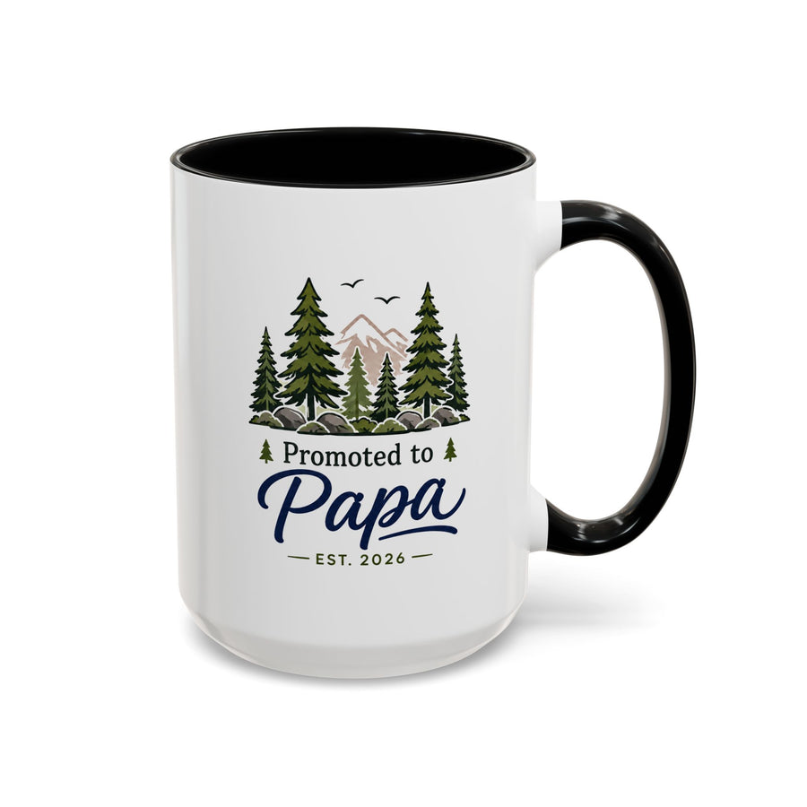 Promoted to Papa Mug, New Grandpa Pregnancy Announcement Gift, Woodland First Time Grandfather Coffee Cup, Baby Reveal Keepsake 2026