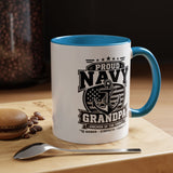 Proud Navy Grandpa Mug, US Navy Veteran Coffee Cup, Patriotic Military Grandfather Gift, Anchor of the Family Birthday Present