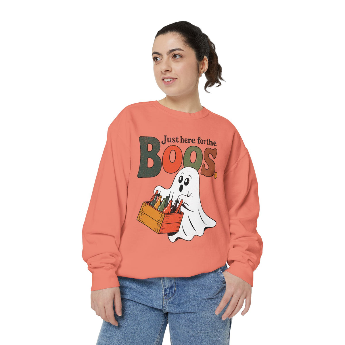 Funny Halloween Ghost Sweatshirt, Where My Boos At Party Pullover, Spooky Season Drinking Gift for Beer Lover, Adult Costume Party Outfit