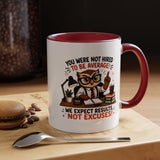 Funny Motivational Office Mug, Results Not Excuses Coffee Cup, Tough Love Gift for Employee, Coworker, Boss or Entrepreneur, Workplace Humor