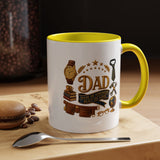 Best Dad in the World Coffee Mug, Father's Day Gift from Daughter or Son, Handy Papa Birthday Ceramic Tea Cup with Tools and Watch