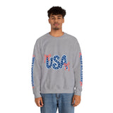 USA Patriotic Sweatshirt, American Flag Ribbon Pullover, Vintage Stars and Stripes Top, Fourth of July Outfit, Americana Gift for Women