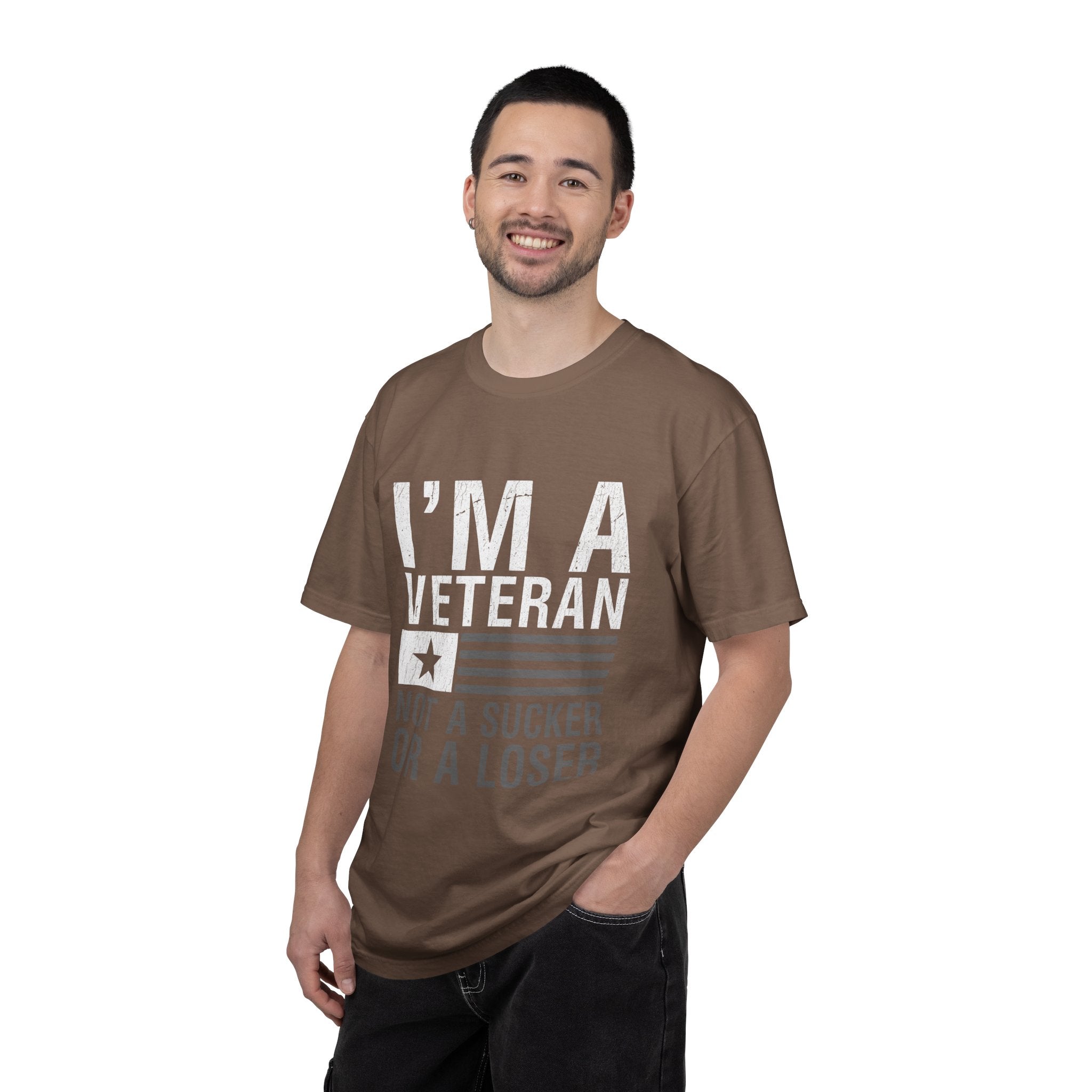 I'm a Veteran Not a Sucker or Loser Shirt, Bold Military T-Shirt, Patriotic Gift for Veteran, Veterans Day Tee, Retired Soldier Apparel