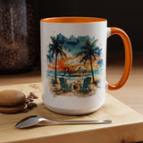 Tropical Beach Paradise Coffee Mug, Coastal Vacation Mug, Paradise Found Beach Lover Gift, Ocean Sunset Coffee Cup, Island Life Mug