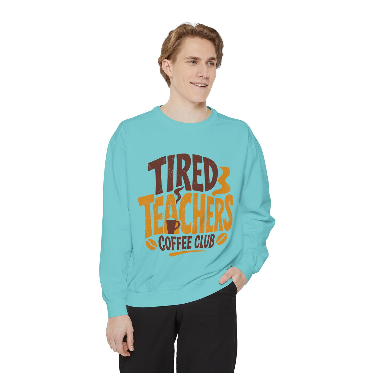 Funny Teacher Coffee Club Comfort Colors Sweatshirt, Tired Teachers Club Graphic Sweatshirt, Teacher Appreciation Gift for Coffee Lovers