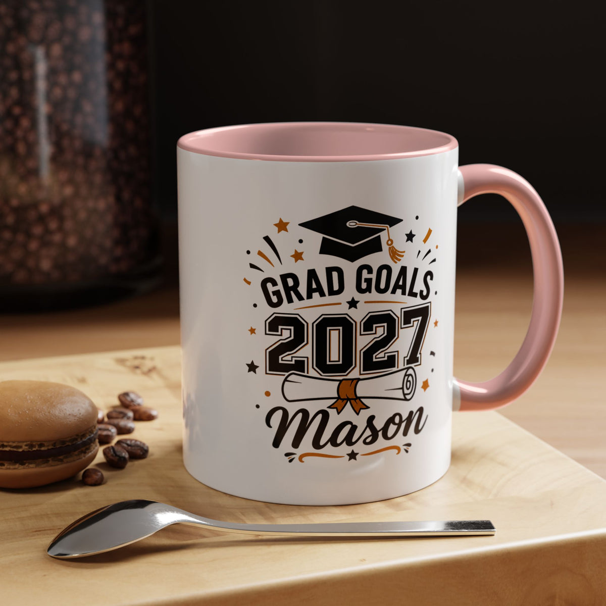 Personalized Graduation Mug, Grad Goals 2027 Coffee Cup, Custom Name Gift for Him, High School or College Senior, Proud Family Present