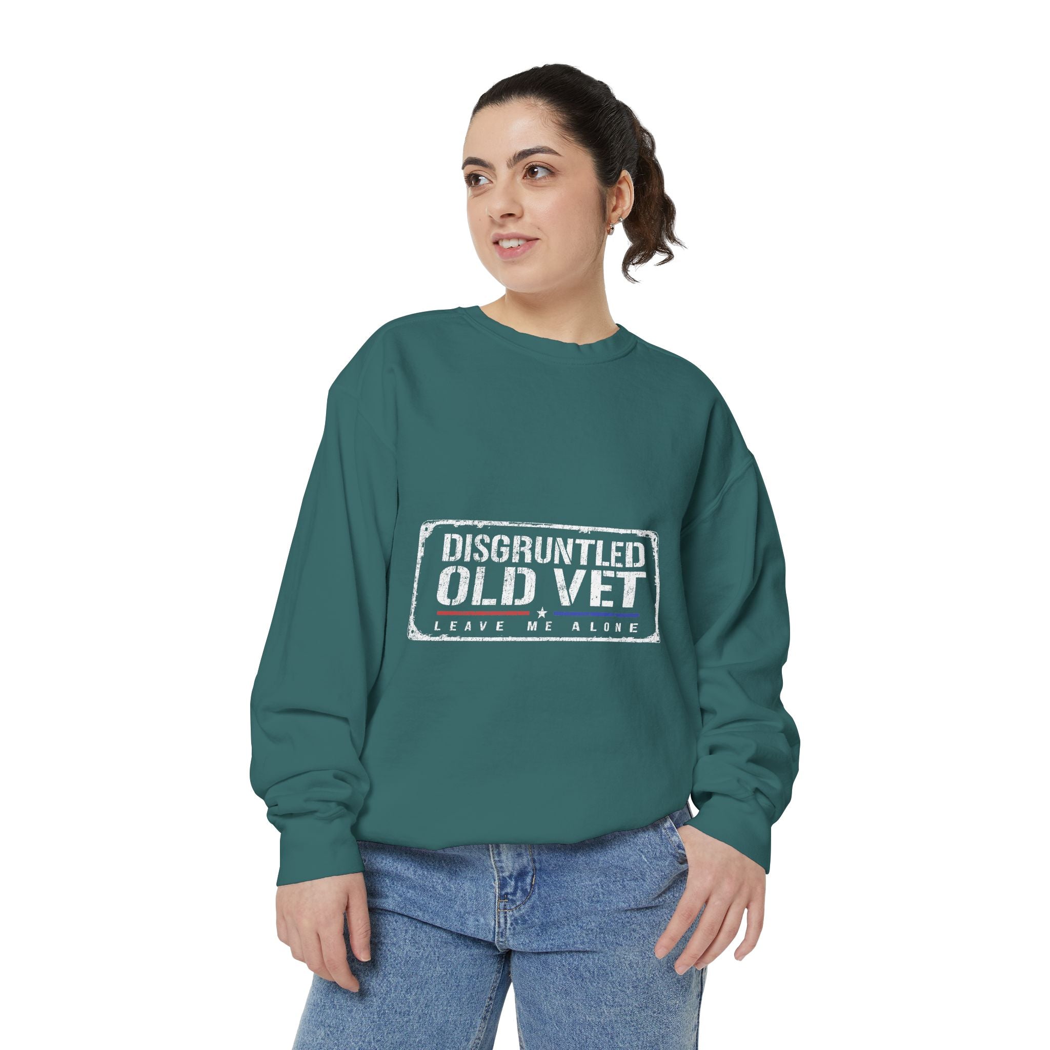 Disgruntled Old Vet Sweatshirt, Leave Me Alone Veteran Crewneck, Funny Military Gift for Retired Soldier, Sarcastic Grandpa Pullover