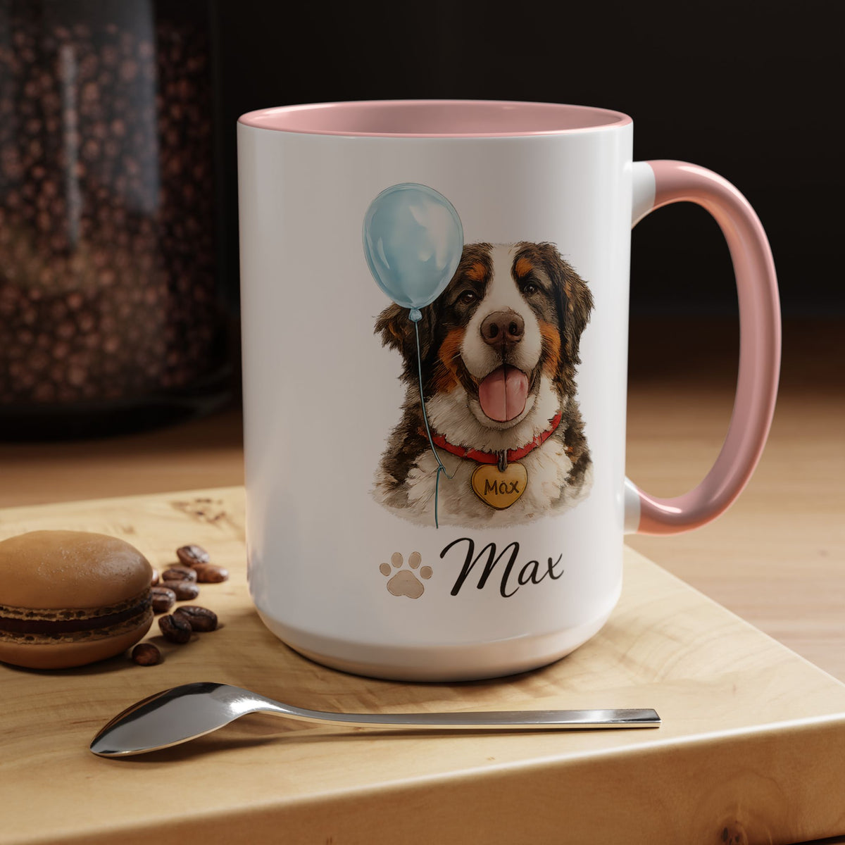 Personalized Dog Portrait Mug, Custom Pet Name Coffee Mug, Dog Lover Gift for Pet Parents, Memorial or Birthday Dog Mug