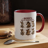 Boss's Guide to Troubleshooting Coffee Mug, Funny Office Joke Gift for Coworkers, Sarcastic Donkey Jackass Ceramic Tea Cup with Dark Blue Handle