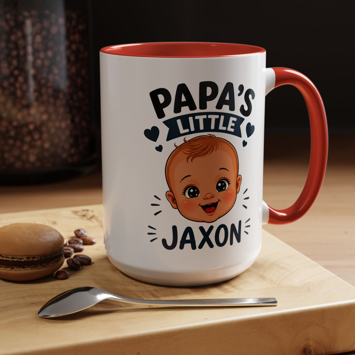 Personalized Papa's Little Boy Mug, Custom Baby Name Mug for Dad, New Father Gift, Papa Coffee Mug, Father's Day Gift from Son