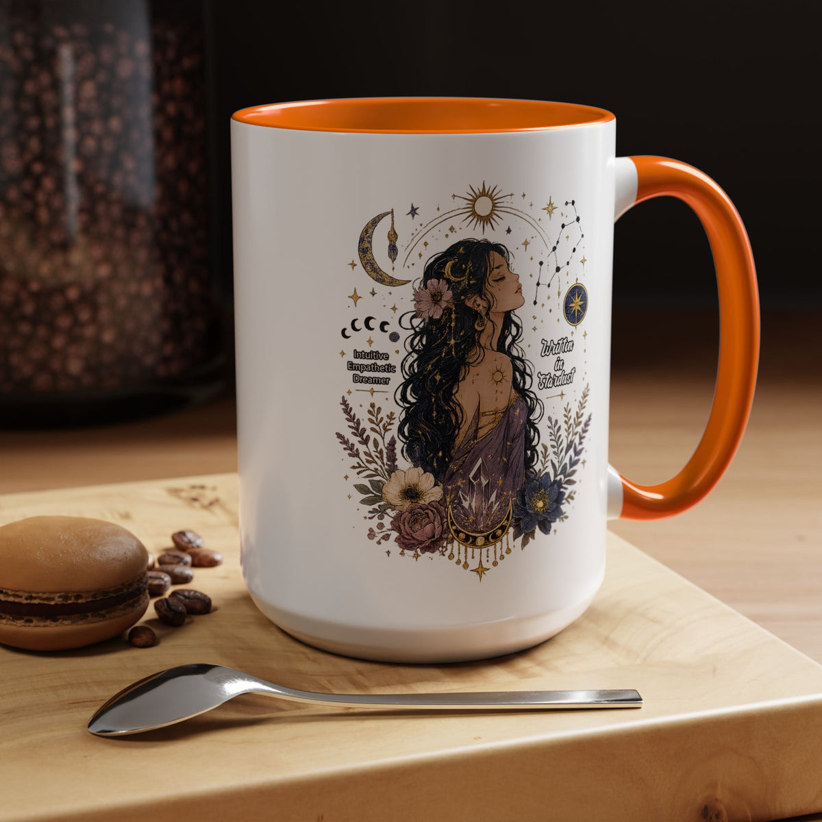 Intuitive Dreamer Astrology Coffee Mug, Mystic Woman Zodiac Mug, Written in Stardust Cup, Celestial Goddess Gift, Spiritual Coffee Mug