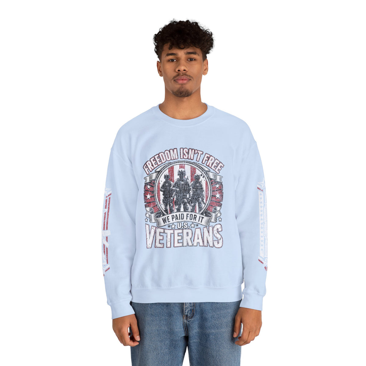 Freedom Isn't Free Veterans Sweatshirt, Military Service Crewneck, American Flag Veteran Pullover, Veteran Gift, Memorial Day Outfit