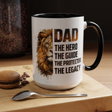 Dad Appreciation Coffee Mug, Dad The Hero The Guide The Protector Mug, Lion Dad Gift, Father's Day Coffee Cup, Gift for Dad