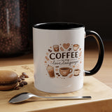 Coffee Is My Love Language Coffee Mug, Cute Cafecito Lover Gift for Her, Aesthetic Barista Latte Ceramic Tea Cup with Pink Handle