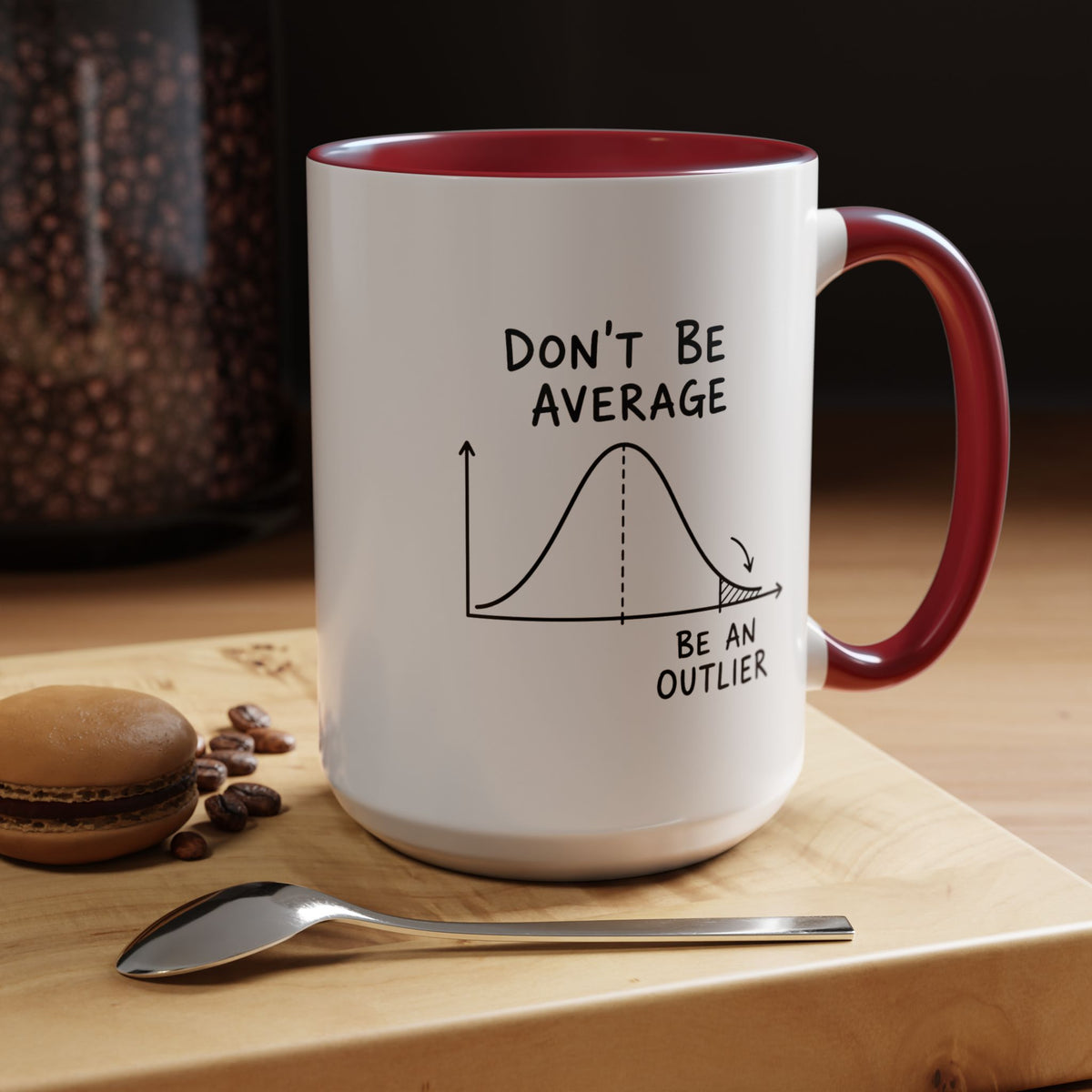 Be an Outlier Coffee Mug, Motivational Math Mug, Statistics Lover Gift, Data Analyst Mug, Inspirational Success Coffee Cup