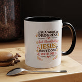I'm a Work in Progress Christian Coffee Mug, Encouraging Faith Gift for Women, Inspirational Jesus Scriptures Ceramic Tea Cup, Religious Quote