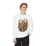 Vintage Leopard Jungle Sweatshirt, Tropical Big Cat Crewneck, Wildlife Nature Lover Gift, Botanical Safari Graphic Cozy Pullover Top