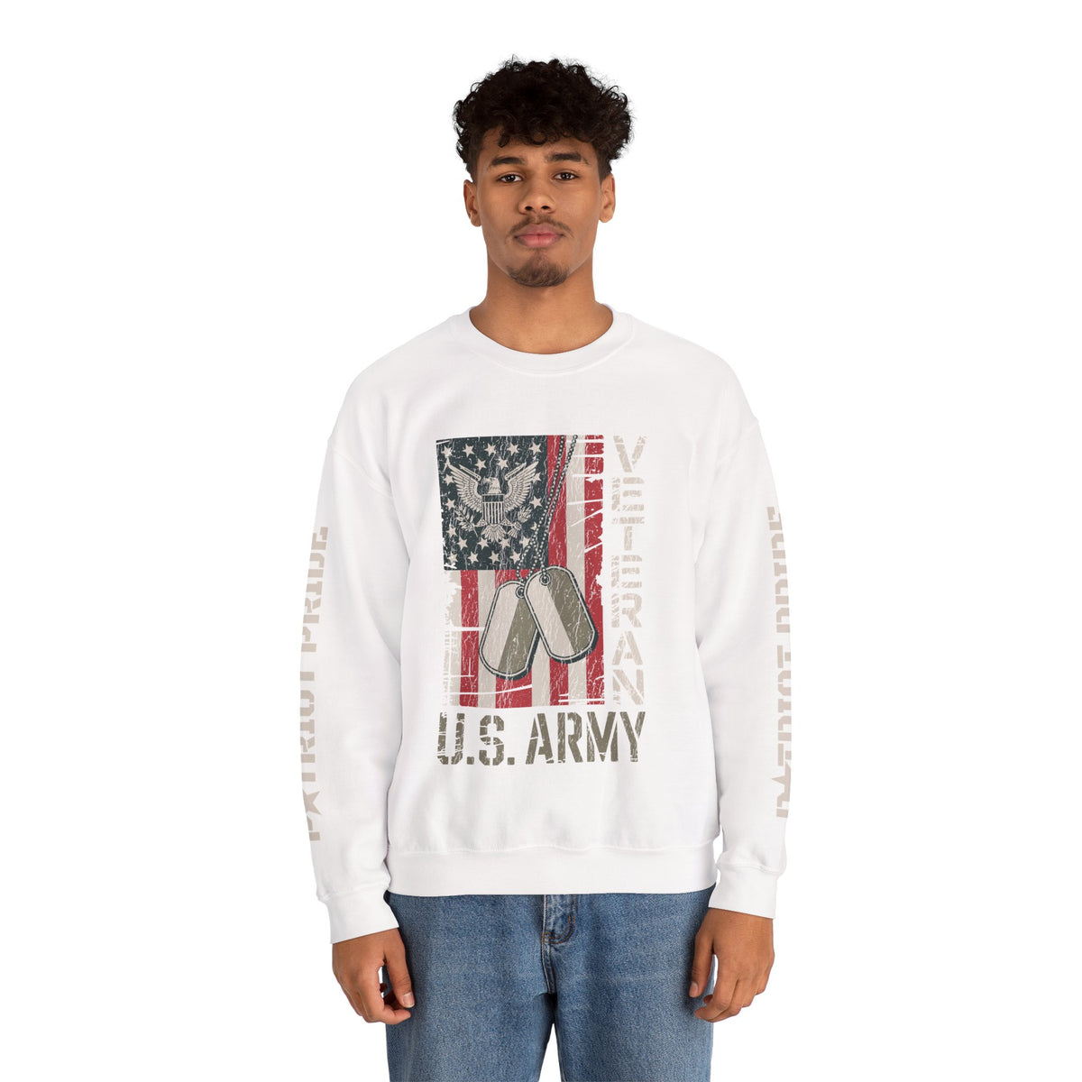 US Army Sweatshirt, Vintage Military Pullover, American Flag Army Top, Veteran Gift, Patriotic Military Clothing, Army Family Gift