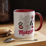 Makeup Lover Coffee Mug, Just a Girl Who Loves Makeup Quote, Lipstick and Brush Design, Birthday Gift for Beauty Enthusiast or Makeup Artist