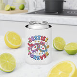 Besties Forever Can Cooler, Colorful Friendship Drink Sleeve, Cute Best Friend Gift, BFF Birthday Present for Besties and Friends