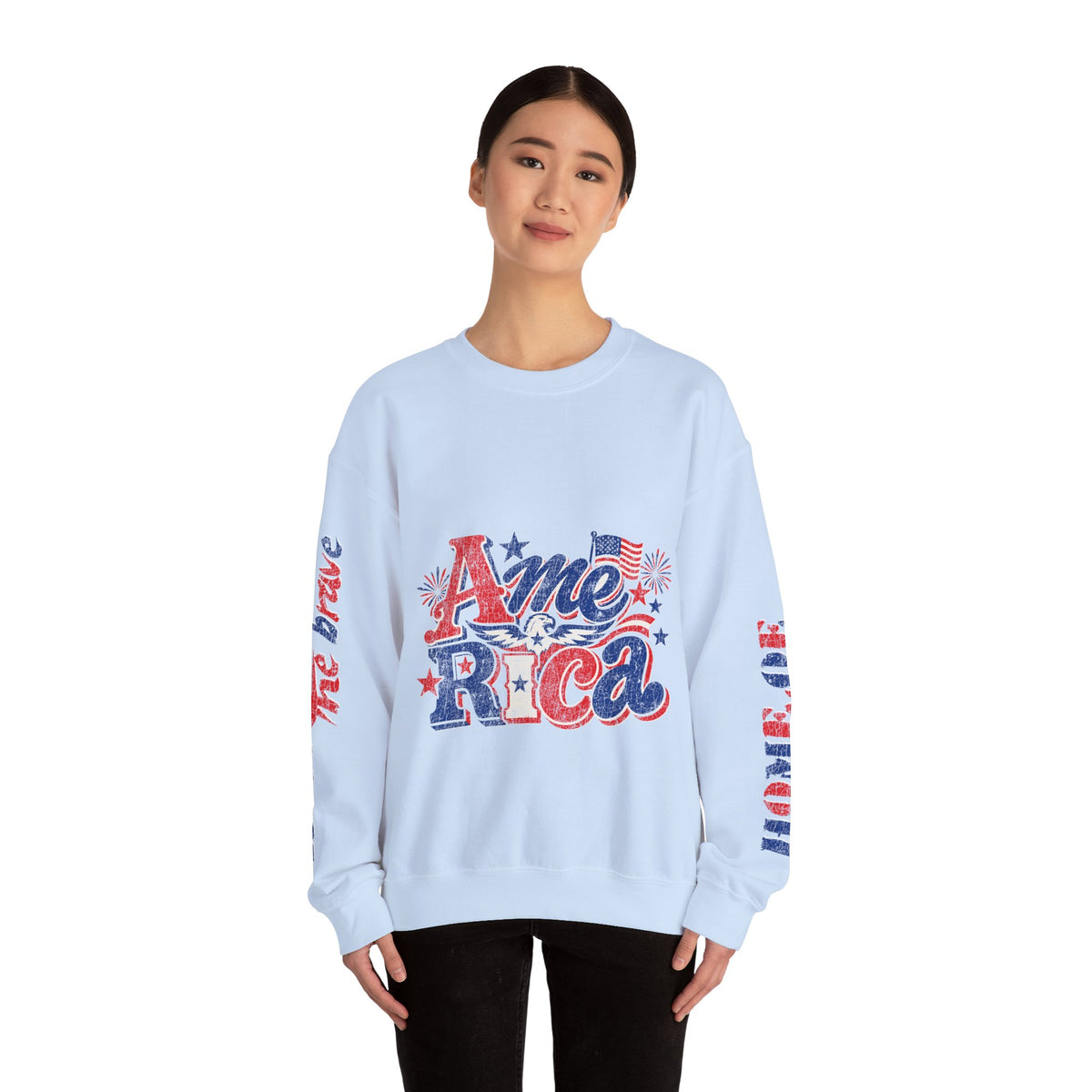America Graphic Sweatshirt, Vintage USA Pullover, Patriotic American Flag Top, Fourth of July Outfit, Americana Gift for Women