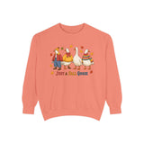 Funny Fall Goose Sweatshirt, Just a Fall Goose Autumn Pullover, Cute Cozy Gift for Bird Lover, Thanksgiving and October Outfit for Her