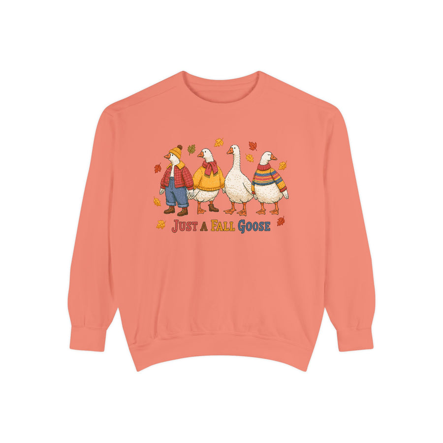 Funny Fall Goose Sweatshirt, Just a Fall Goose Autumn Pullover, Cute Cozy Gift for Bird Lover, Thanksgiving and October Outfit for Her