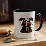 Witch Best Friends Mug, Gothic Halloween Black Accent Coffee Cup, Cute Matching Costume Gift for Bestie, Sister, Girlfriend or Partner