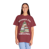 Booked for Christmas Shirt, Book Lover Holiday T-Shirt, Christmas Tree Books Tee, Cozy Reading Gift for Librarian, Teacher or Bookworm