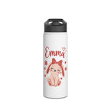 Cute Bunny Personalized Water Bottle, Custom Name Drink Bottle, Adorable School Gift, Rabbit Lover Gift, Birthday Gift, Reusable Kids Bottle