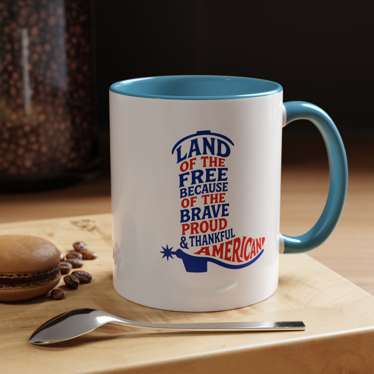 Land of the Free Because of the Brave Mug, Patriotic American Coffee Mug, Proud and Thankful USA Gift, Veteran Family Cup