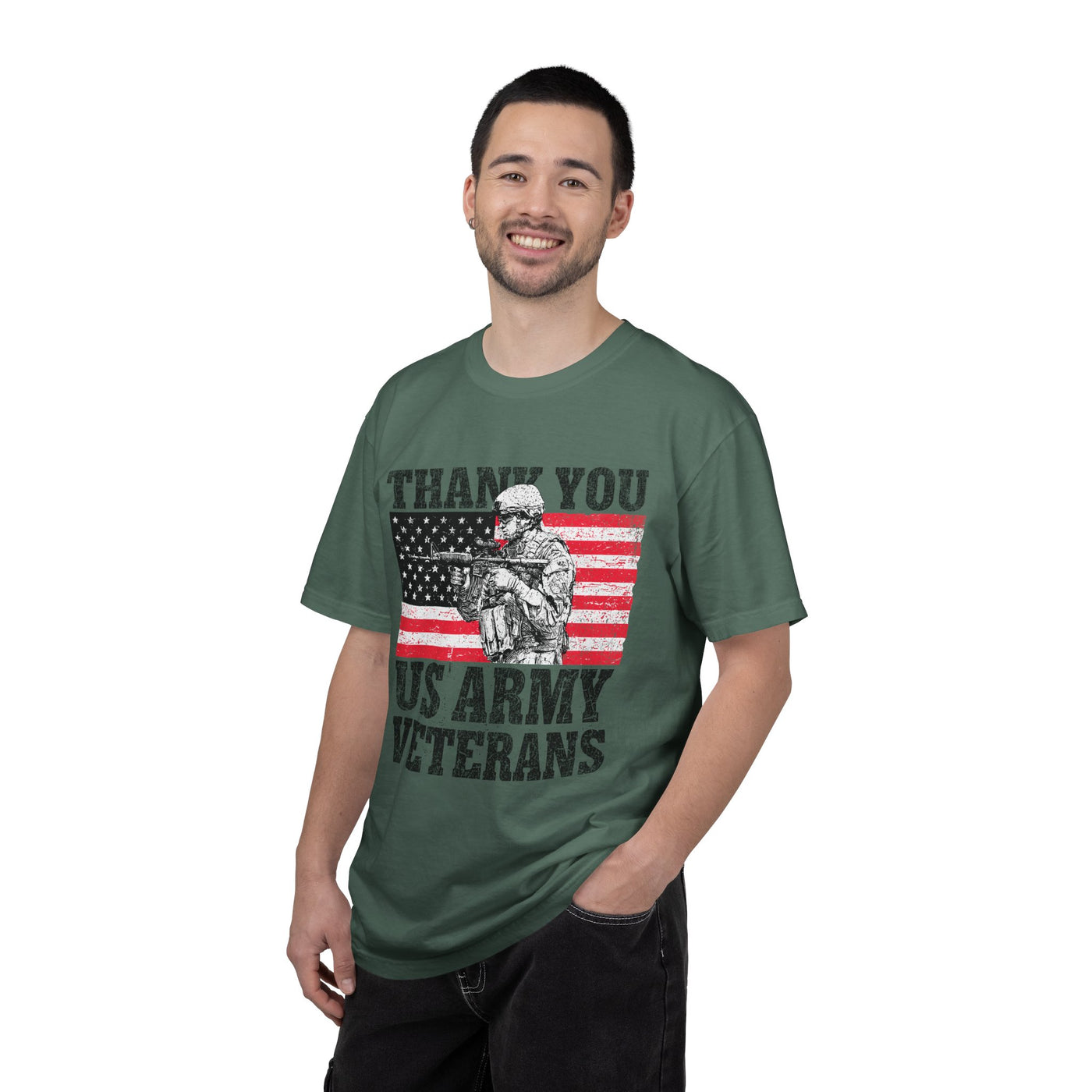 Thank You US Army Veterans Shirt, Patriotic Soldier T-Shirt, Military Appreciation Gift, American Flag Tee for Veterans Day or Retirement