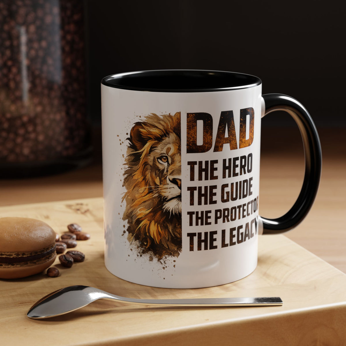 Dad Appreciation Coffee Mug, Dad The Hero The Guide The Protector Mug, Lion Dad Gift, Father's Day Coffee Cup, Gift for Dad