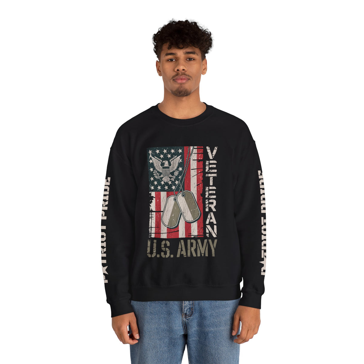 US Army Sweatshirt, Vintage Military Pullover, American Flag Army Top, Veteran Gift, Patriotic Military Clothing, Army Family Gift