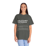 Military Veteran Definition Shirt, Funny Veteran T-Shirt, Sarcastic Armed Forces Gift, Retirement Tee for Soldier, Proud Service Member Top
