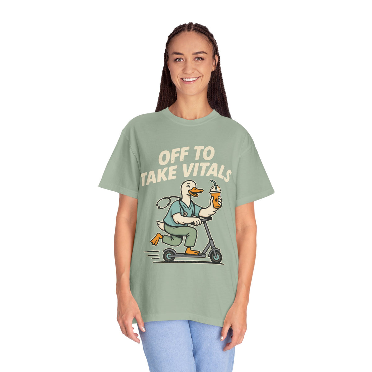 Funny Off To Take Vitals Comfort Colors Shirt, Duck Healthcare Worker Tee, Medical Humor Graphic T Shirt, Clinic Staff Gift