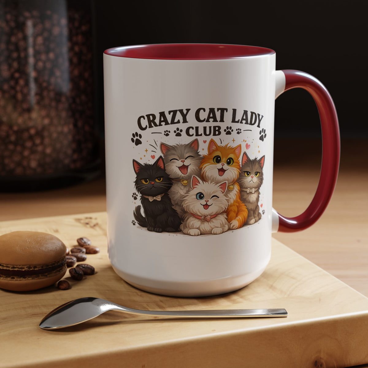 Crazy Cat Lady Social Club Mug, Funny Cat Mom Coffee Mug, Cat Lover Gift for Women, Cute Kitten Coffee Cup, Pet Parent Present