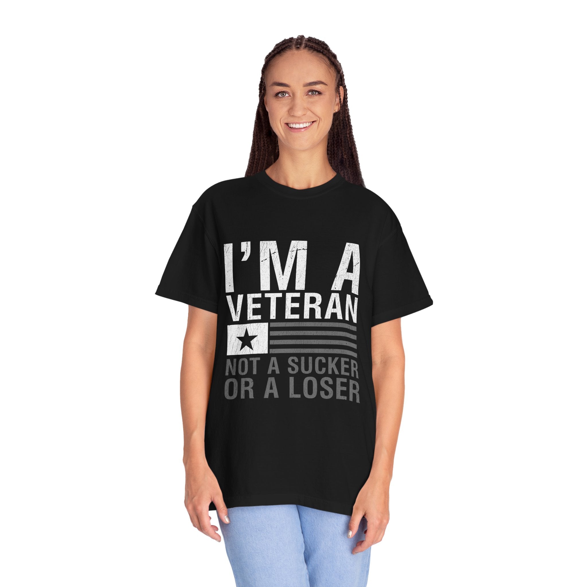 I'm a Veteran Not a Sucker or Loser Shirt, Bold Military T-Shirt, Patriotic Gift for Veteran, Veterans Day Tee, Retired Soldier Apparel
