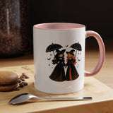Witch Best Friends Mug, Gothic Halloween Black Accent Coffee Cup, Cute Matching Costume Gift for Bestie, Sister, Girlfriend or Partner