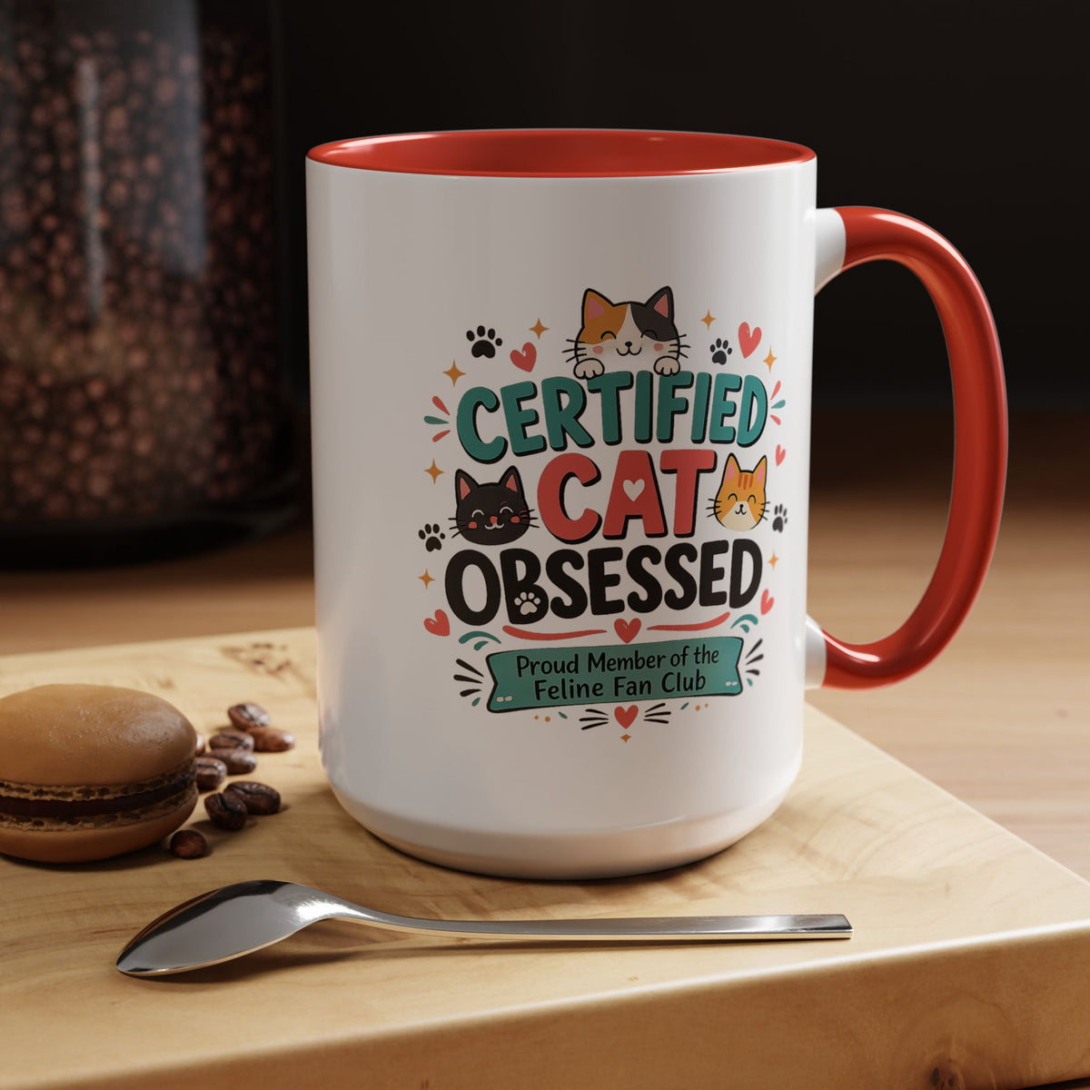 Cat Lover Coffee Mug, Certified Cat Obsessed Mug, Funny Cat Mom Gift, Cute Feline Fan Club Cup, Cat Owner Present for Pet Lovers