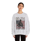 DD-214 Veteran Sweatshirt, Military Veteran Crewneck, American Flag Pullover, Veteran Gift for Him, Patriotic Fourth of July Top